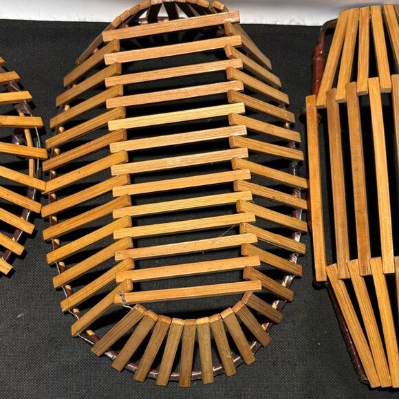 Elegant Brown Wooden Basket Set - Picture 7 of 8